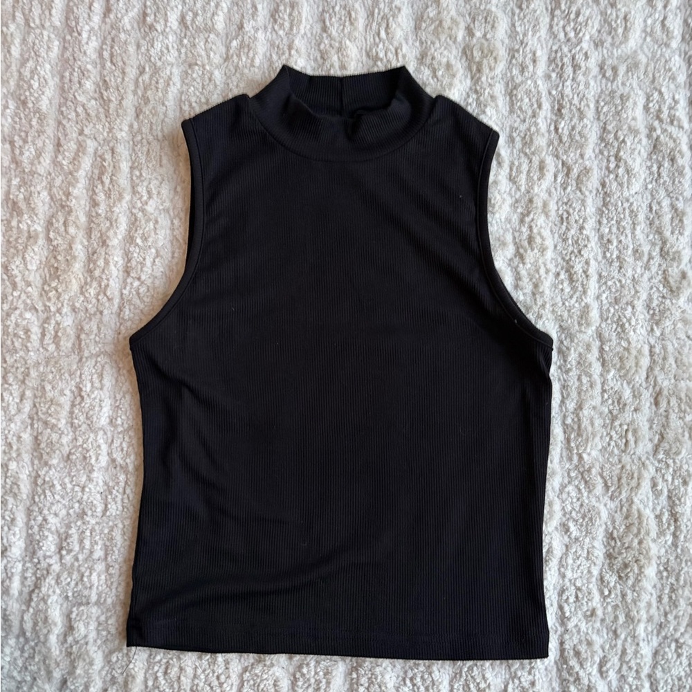 SHEIN Black Mock Neck Tank Top